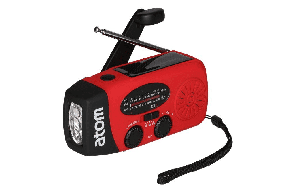 Atom Hand Crank Radio with Flashlight and Powerbank