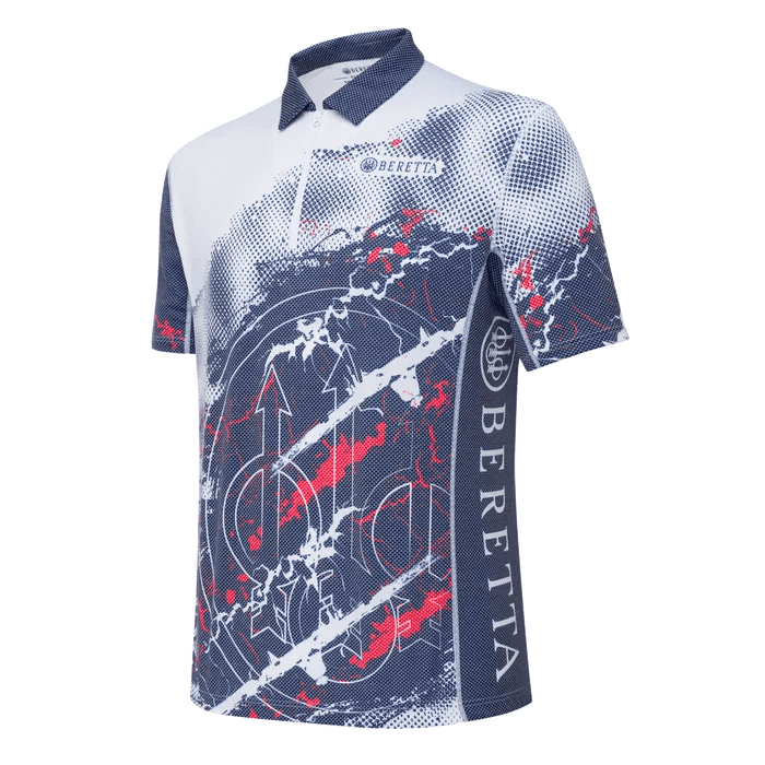 Beretta Rush Trident Polo (Color: Blue & Red, Size: 2XL)