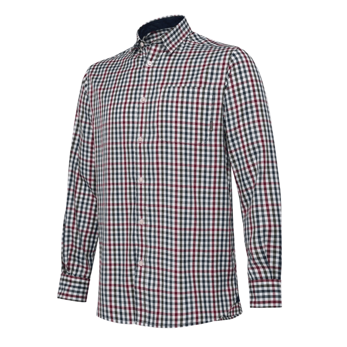 Beretta Ellis LS Shirt (Color: White & Bordeaux Check, Size: Medium)