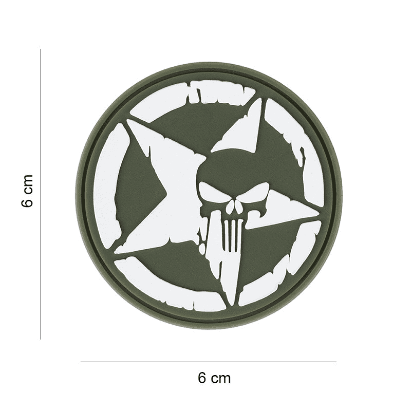 101 INC PVC Patch - Punisher Allied Star (Color: Green)