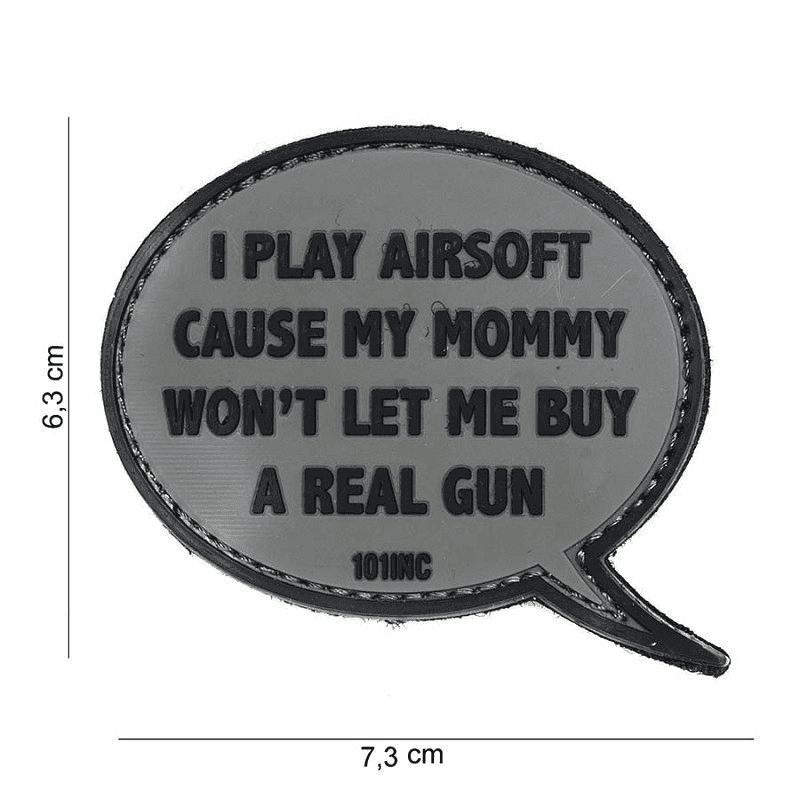 101 INC PVC Patch - I Play Airsoft (Color: Sand)