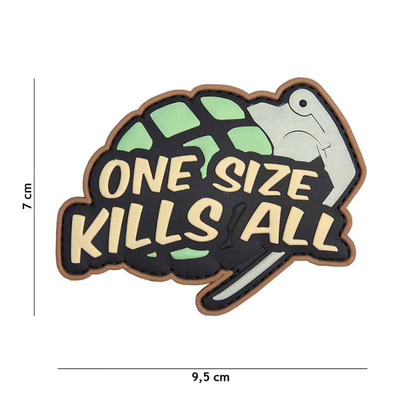 101 INC PVC Patch - One Size Kills All (Color: Grey)