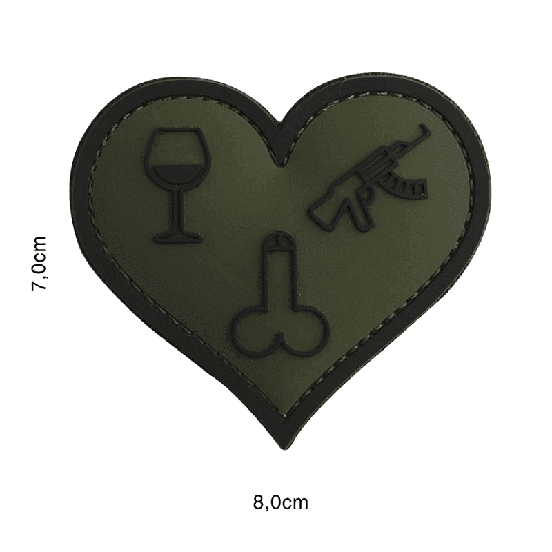 101 INC PVC Patch - Love (Color: Green)
