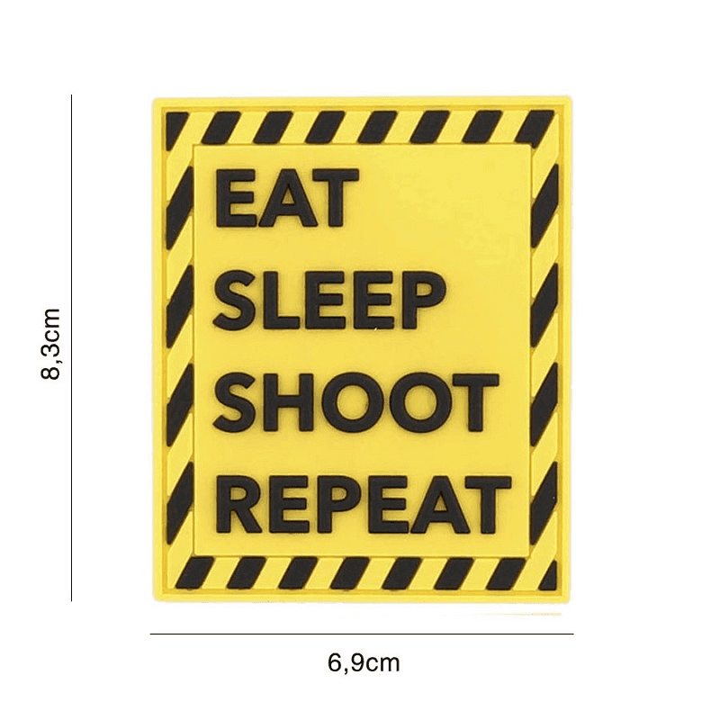 101 INC PVC Patch - Eat Sleep Shoot Repeat (Color: Yellow)