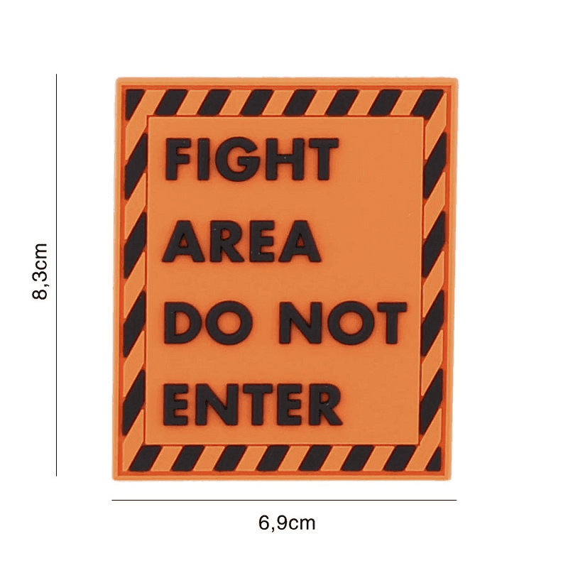 101 INC PVC Patch - Fight Area Do Not Enter (Color: Orange)