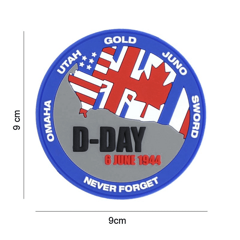 101 INC PVC Patch - D-Day Never forget (Color: Blue)