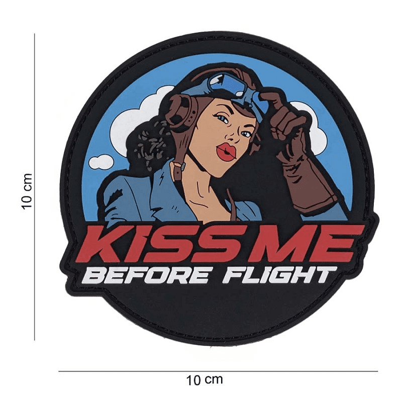 101 INC PVC Patch - Kiss me before flight Round