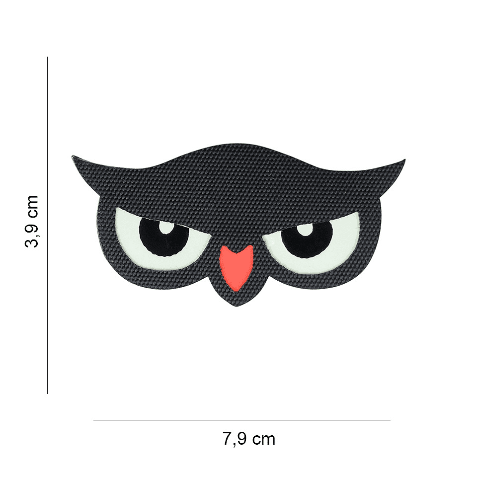 101 INC Laser Cut Patch - Owl Glow In The Dark (Color: Black)