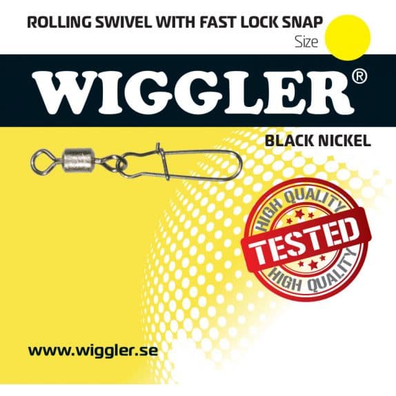 Wiggler Beteslås Fast Lock Snap med Lekande (Size: 2/0 - 3Pack)