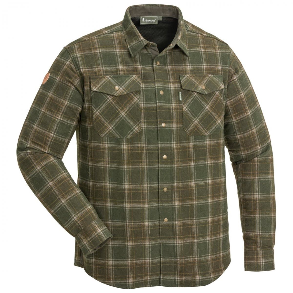 Pinewood Shirt Edmonton Exclusive - Moss Green/Suede Brown (Size: Large)