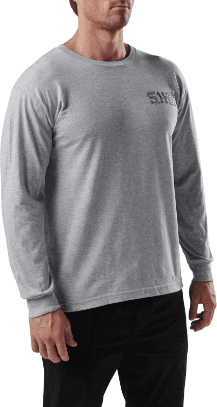 5.11 Tactical Stay Sharp Long Sleeve Tee (Color: Heather Gray, Size: Small)