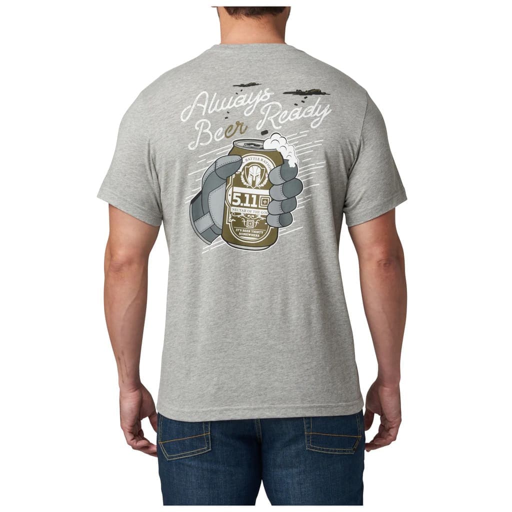 5.11 Tactical Always Beer Ready Tee - Heather Grey (Size: Small)