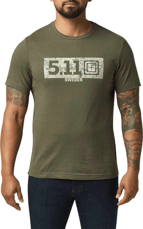 5.11 Tactical Sweden 5.11 Camo Fill Short Sleeve Tee Ranger Green (Size: Medium)