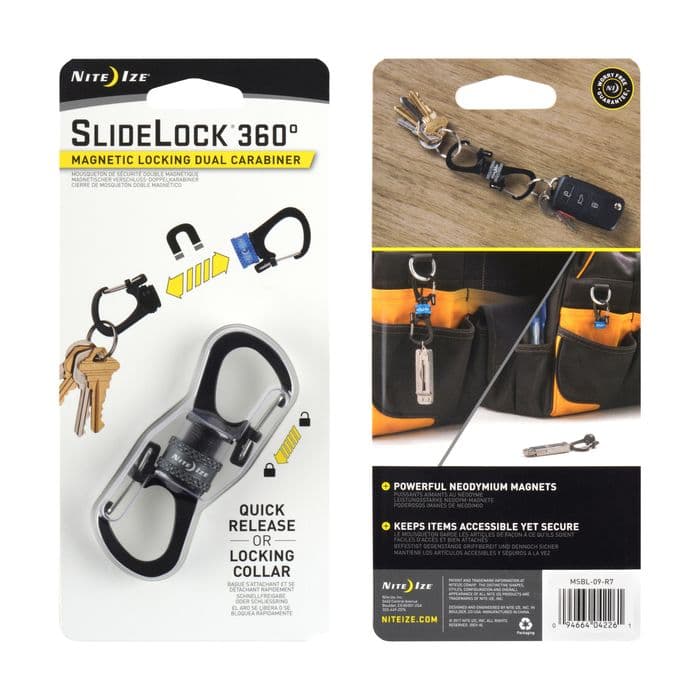 Nite Ize SlideLock 360° Magnetic Locking Carabiner (Color: Blue)