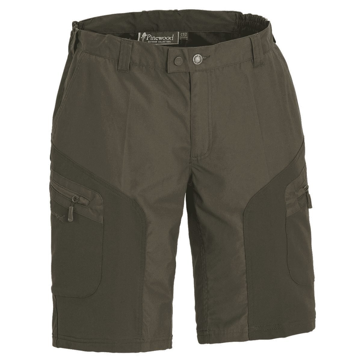 Pinewood Shorts Wildmark Stretch 9584 (Color: Mörkoliv/Mossgrön, Size: C56)
