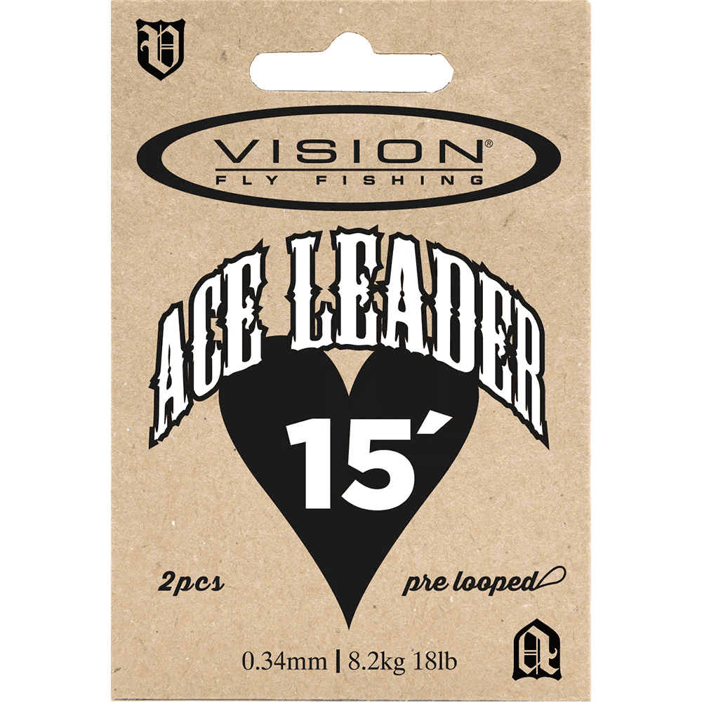 Vision Ace Salmon & Seatrout Leader 15´ 2pcs (Tippet Size: 0,38)