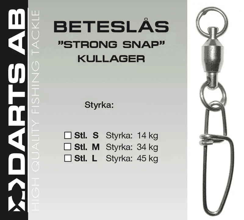Darts Lure Locks with Ballbering Swivel "Strong Snap" (Size & Amount: Large 3 pcs)