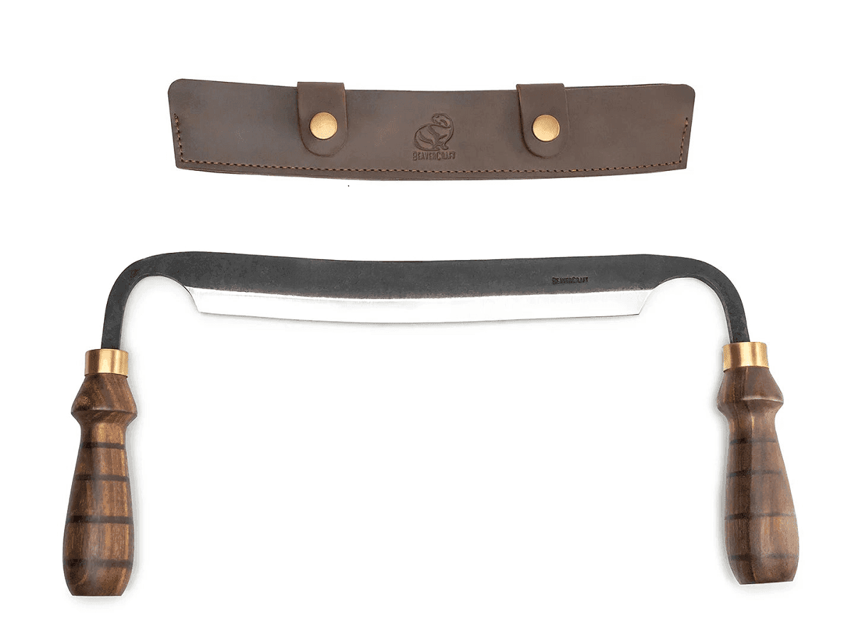 BeaverCraft DK4S Drawknife in Leather Sheath