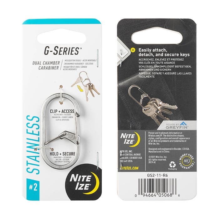Nite Ize G-Series Dual Chamber Carabiner - Stainless Steel (Size: #2)