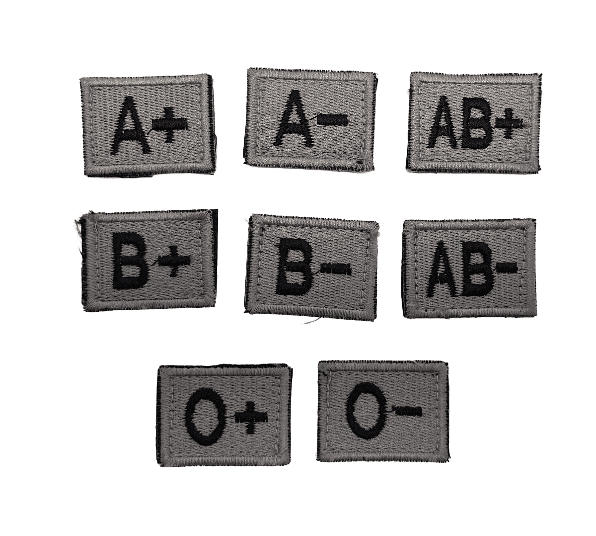 Jackal Gear Patch Blood Type 3,5x3 - Grey/Black (Blood Type: B Neg)