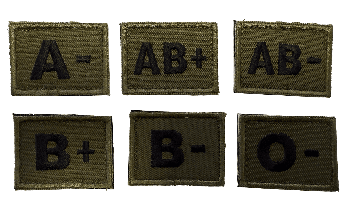 Jackal Gear Patch Blood Type 3x4 - OD/Black (Blood Type: A Neg)