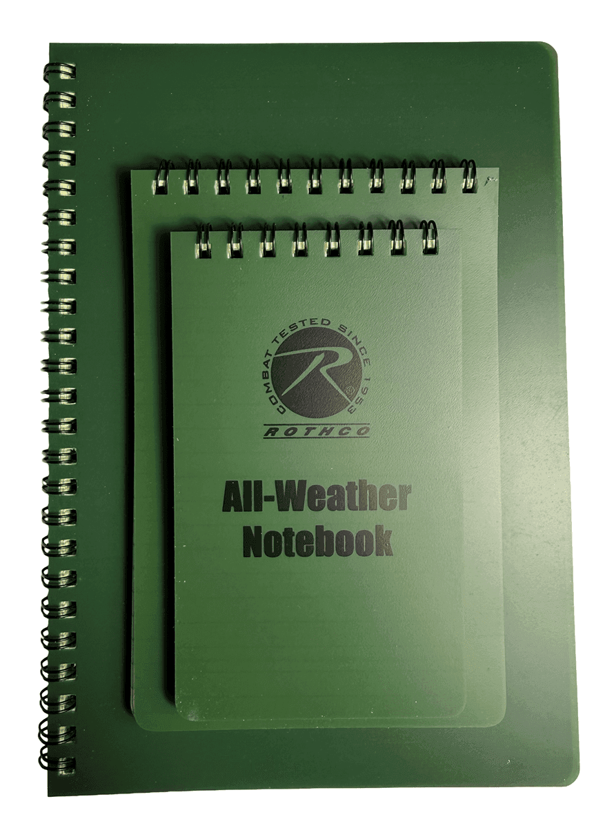 Rothco All-Weather Waterproof Notebook (Model: 15 x 10 cm)