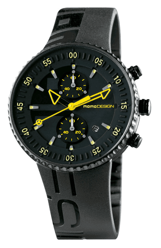 MomoDesign Jet Chrono Svart/Gul 43mm