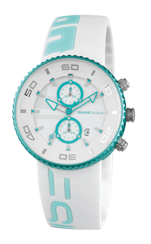 MomoDesign Jet Aluminium Chrono Vit/Ljusblå 43mm
