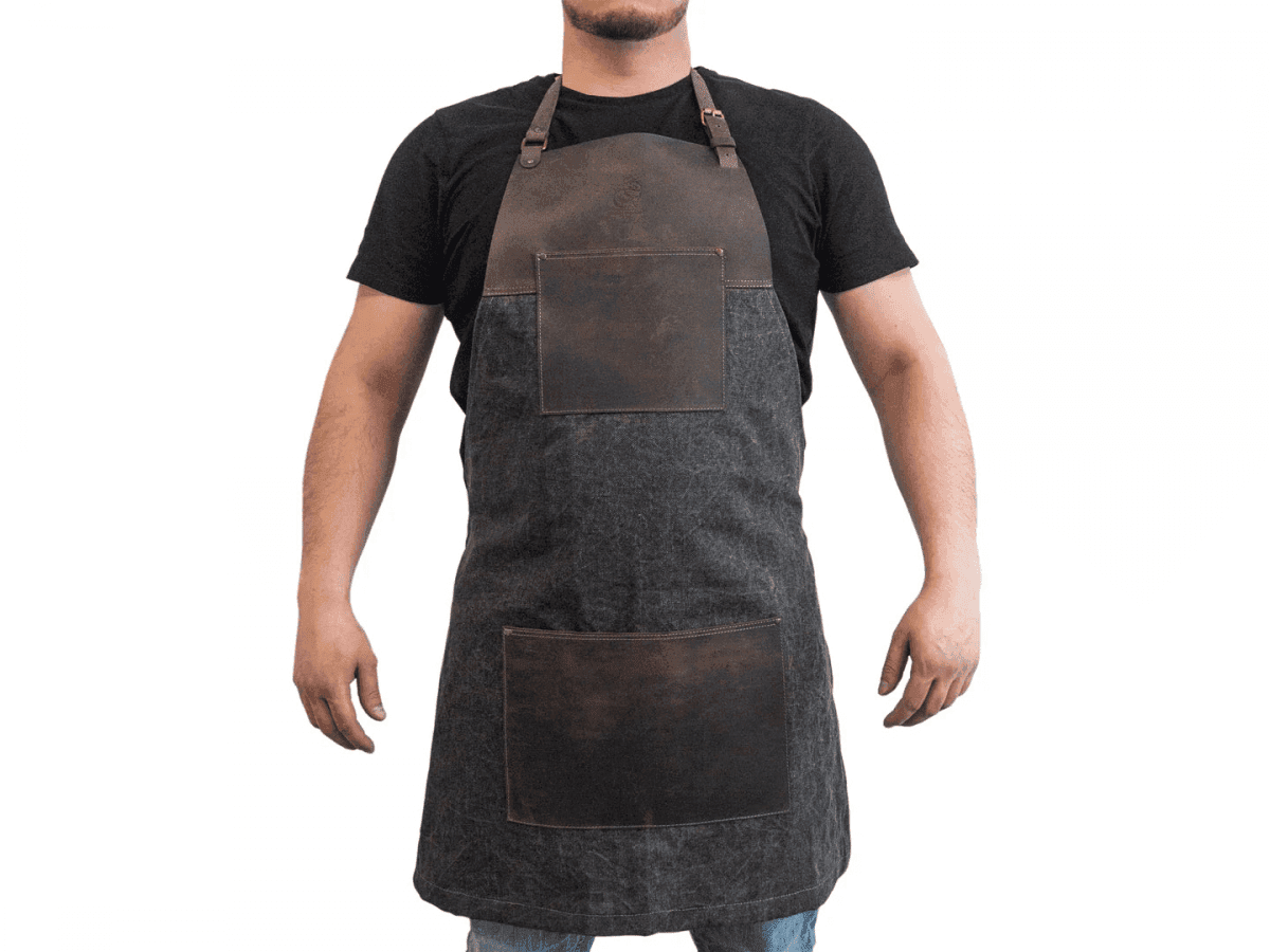 BeaverCraft AP4 Adjustable Canvas and Leather Work Apron