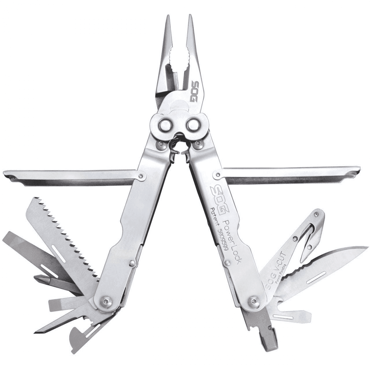 SOG PowerLock V-Cut with Pouch - Satin