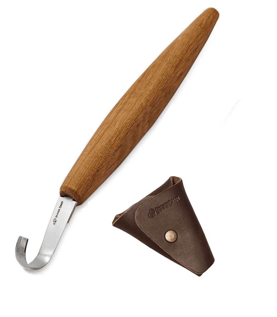 BeaverCraft SK5S Spoon Carving Knife Deep Cut Bevels Oak Handle 85 mm