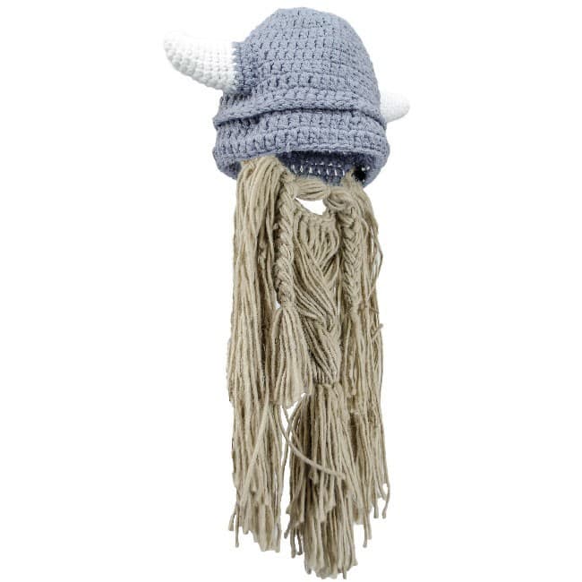 Knitted Viking Hat with Beard (Size: Barn)