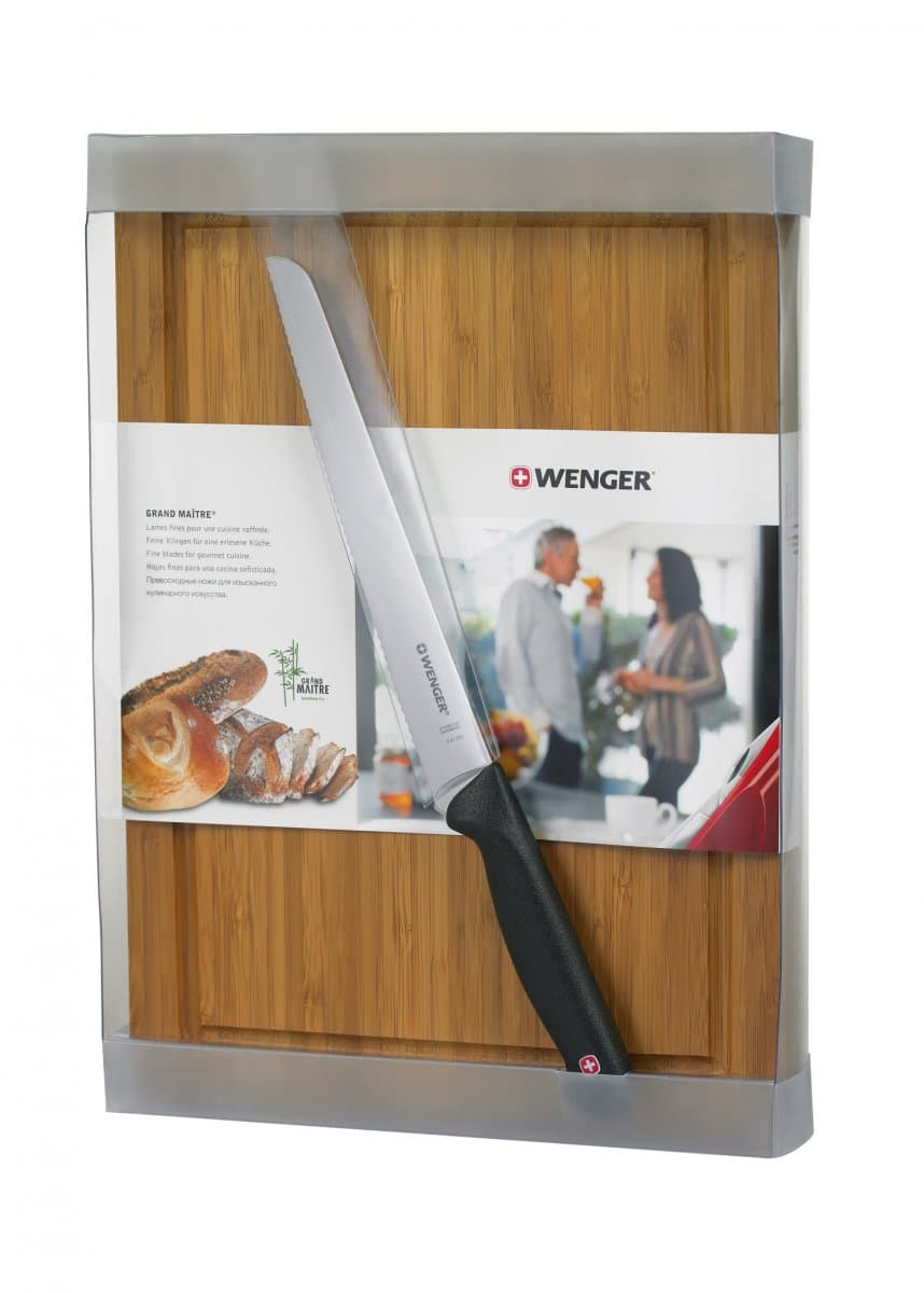 Wenger Grand Maitre Set - Bread knife + Cuttingboard of Bambu