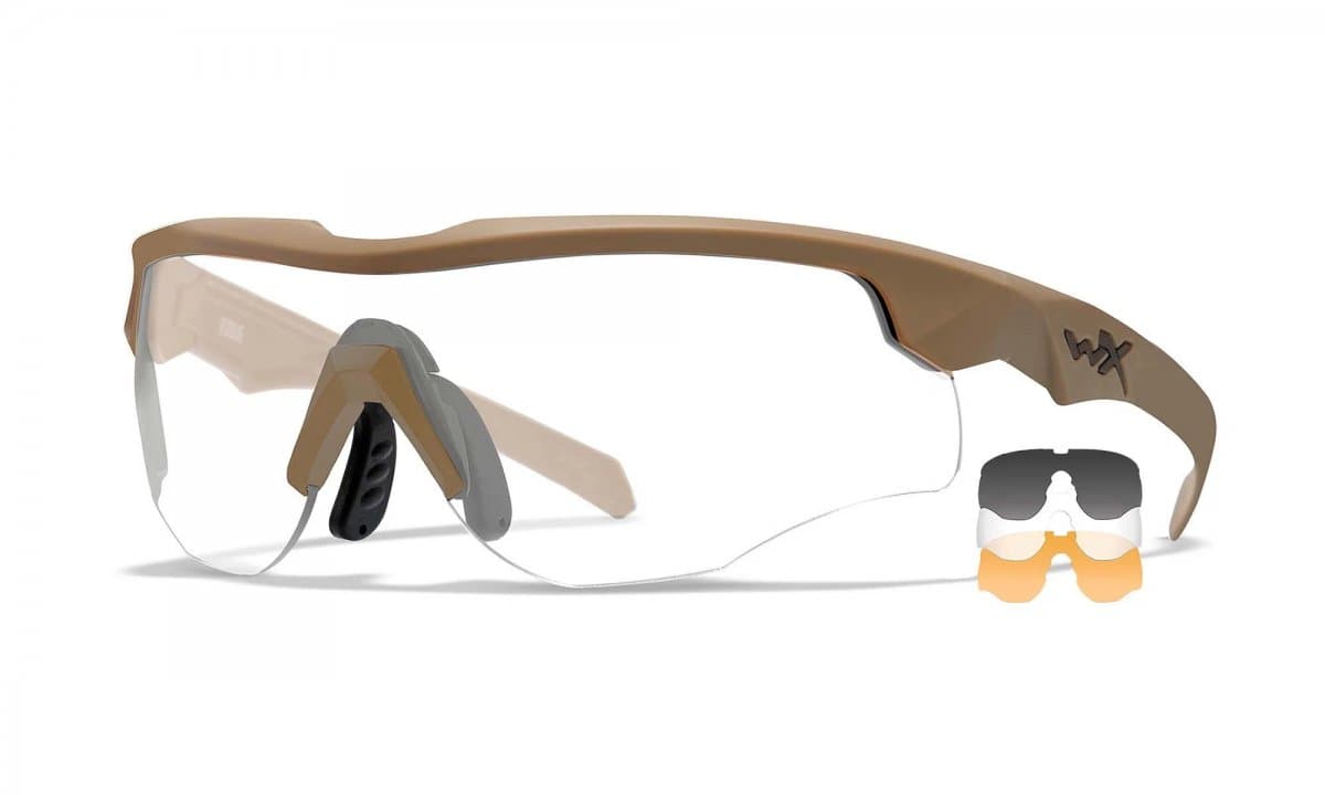 WileyX Rogue Comm Grey/Clear/Rust Matte Tan Frame