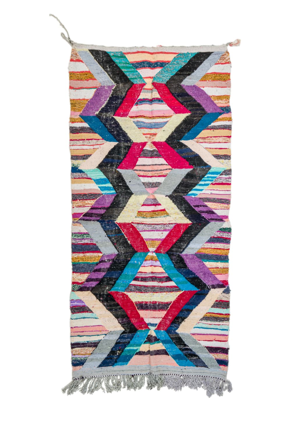 Marokkansk Boucherouite-teppe 140 x 290 cm (Størrelse: 140 x 290 cm)