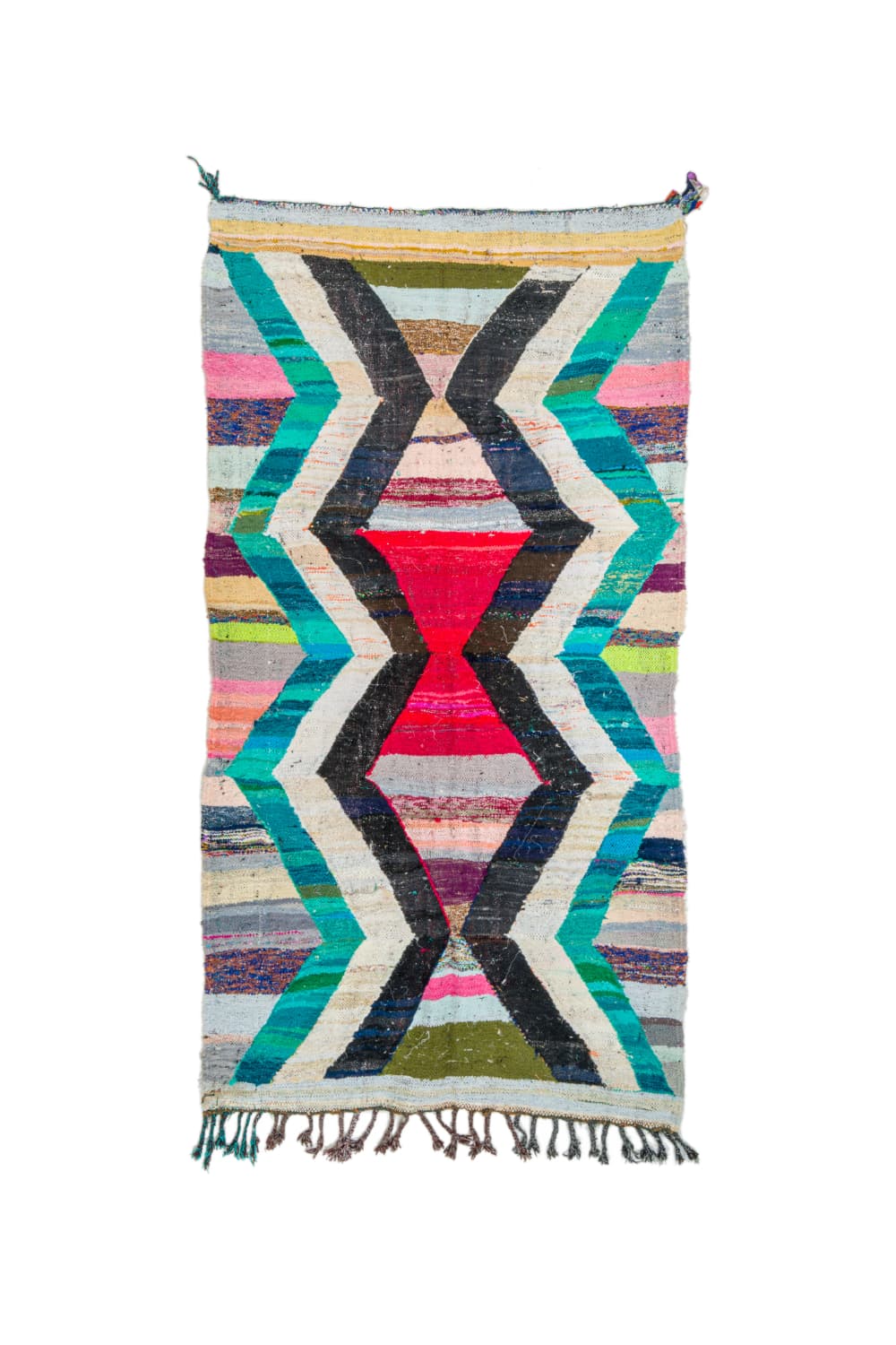 Marokkansk Boucherouite-teppe 140 x 260 cm (Størrelse: 140 x 260 cm)