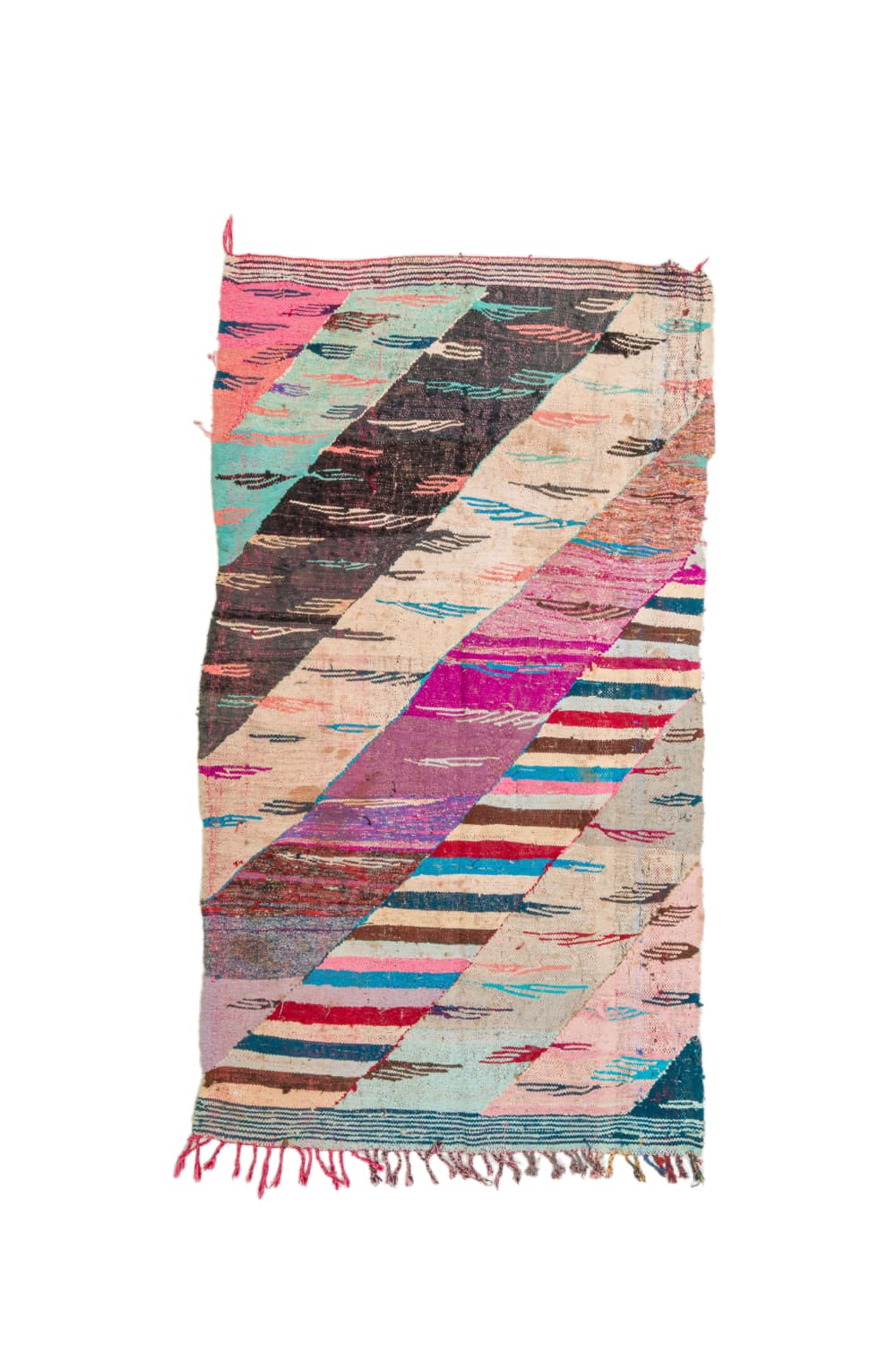 Marokkansk Boucherouite-teppe 135 x 245 cm (Størrelse: 135 x 245 cm)