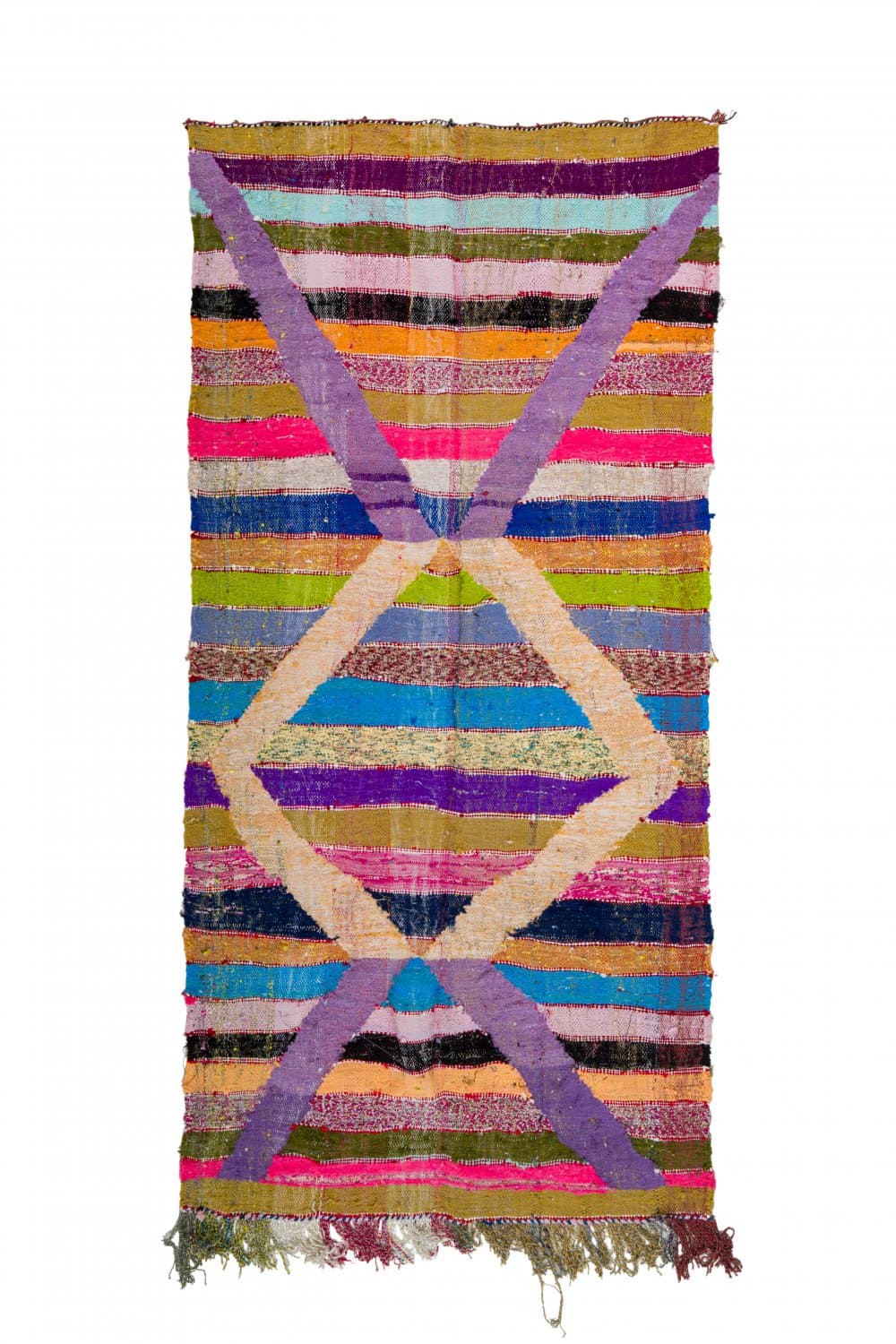 Marokkansk Boucherouite-teppe 125 x 265 cm (Størrelse: 125 x 265 cm)