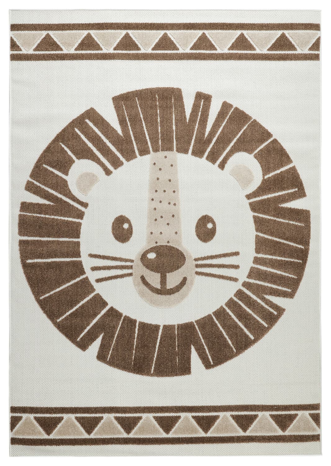 Barneteppe - Kind Lion (krem/brun) (Størrelse: 160 x 230 cm)