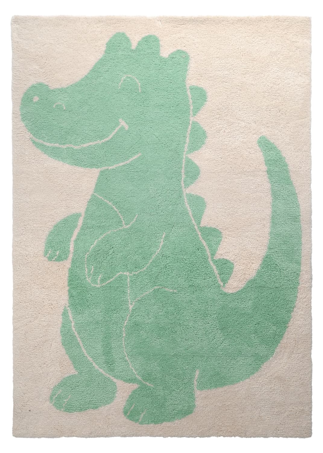 Barneteppe - Soft Crocodile (krem/grønn) (Størrelse: 160 x 230 cm)