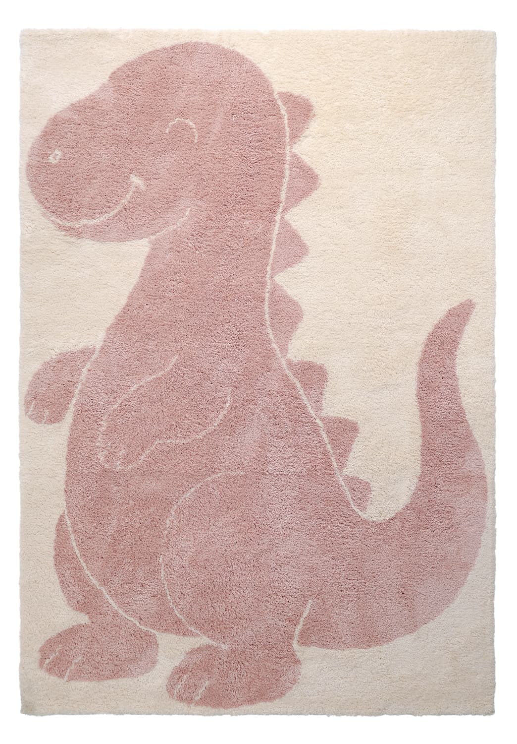Barneteppe - Soft Dino (krem/rosa) (Størrelse: 160 x 230 cm)