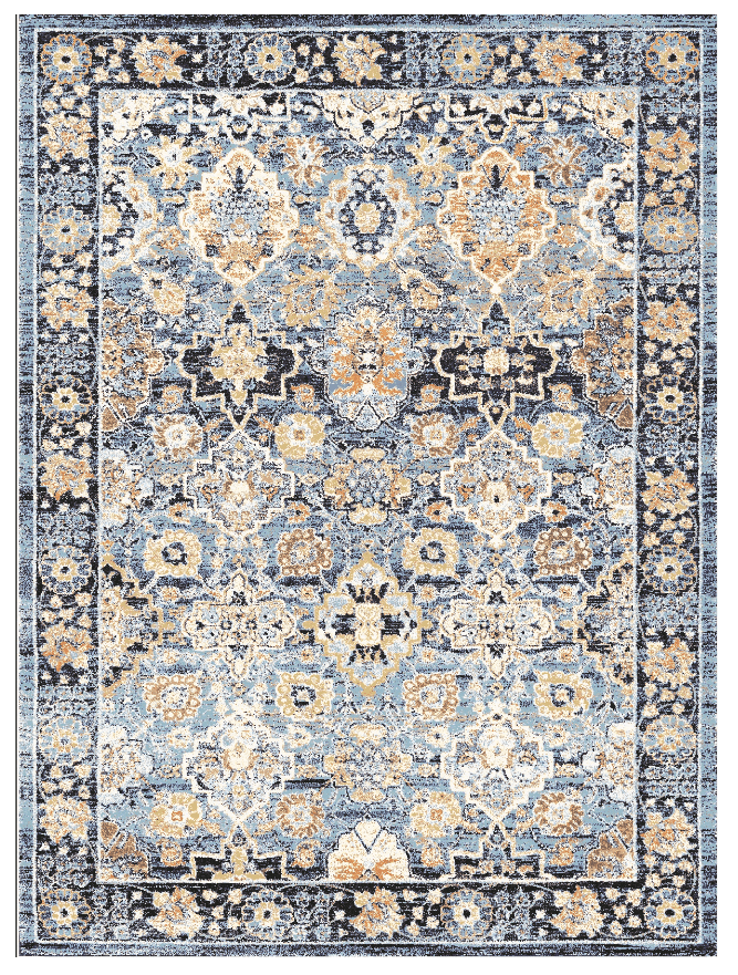 Wilton-teppe - Fernana (blå/multi) (Størrelse: 240 x 340 cm)