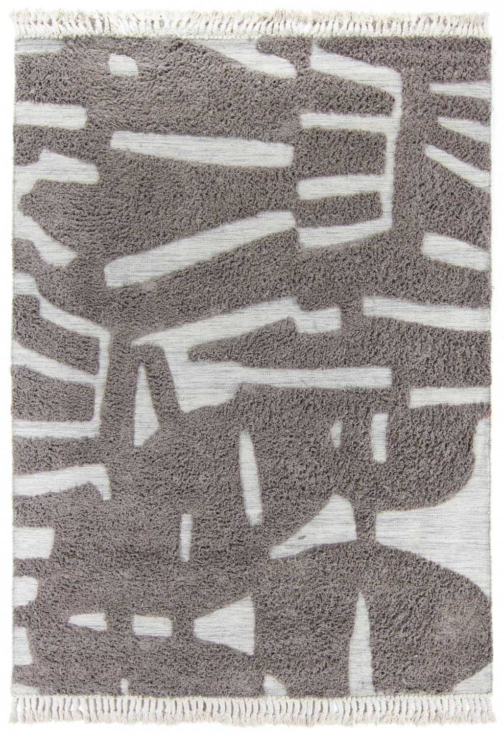 Bomullsteppe - Split (grå) (Størrelse: 240 x 340 cm)