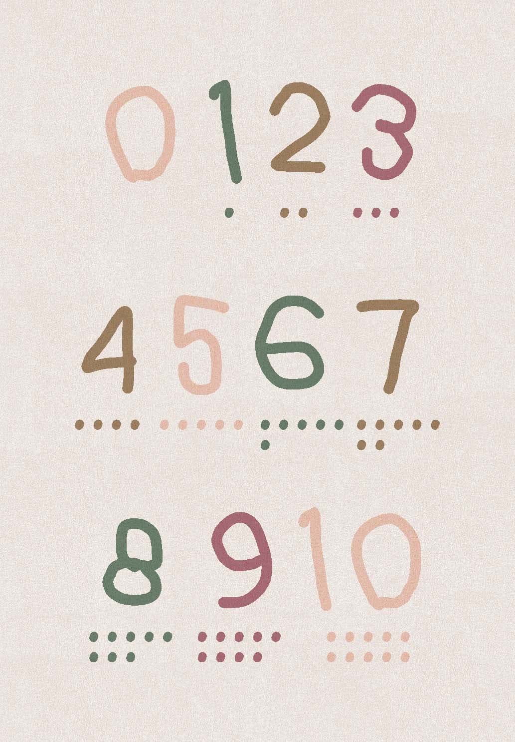 Barneteppe - Counting rug (multi) (Størrelse: 160 x 230 cm)