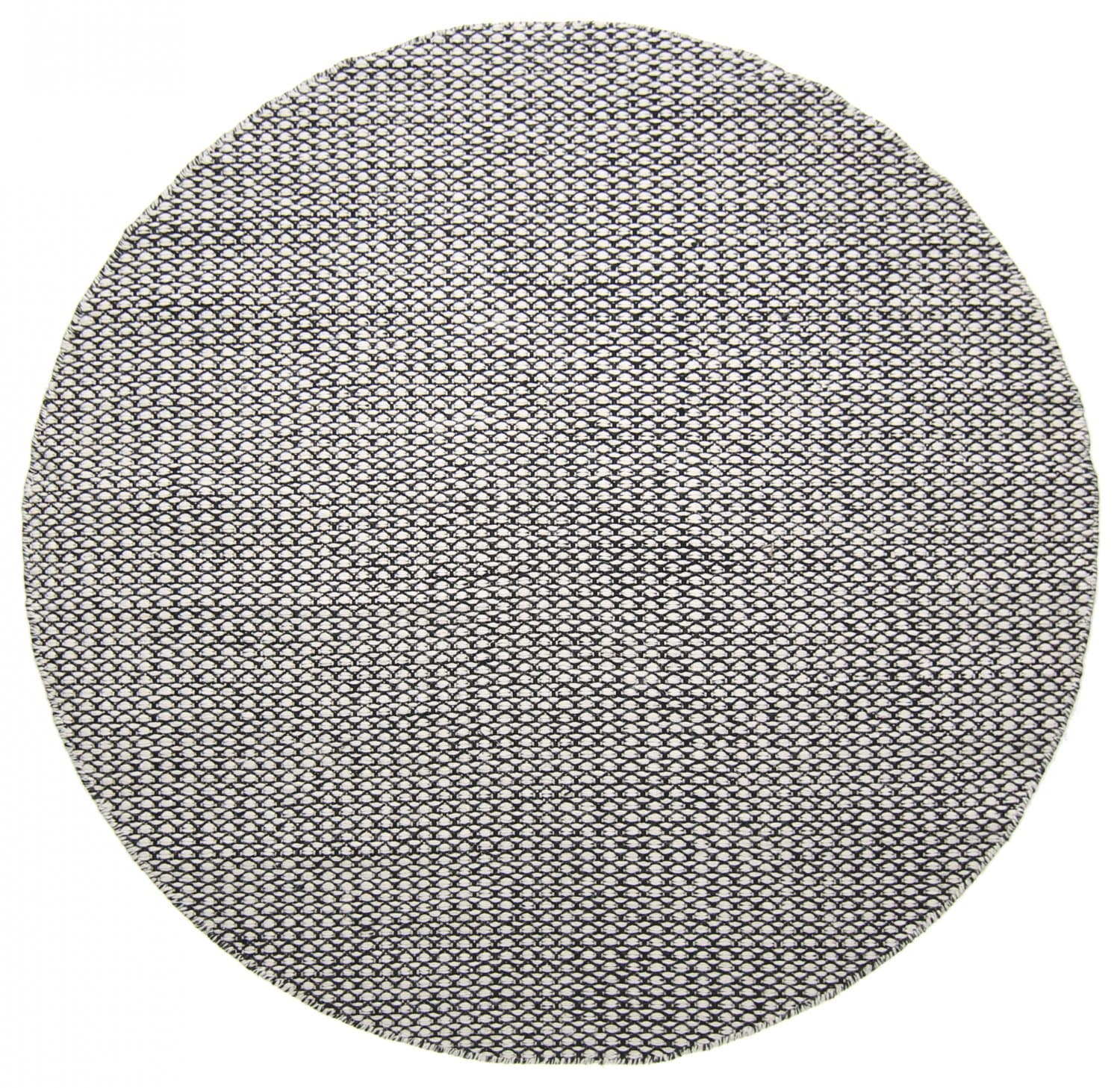 Runde tepper - Delly (svart/hvit) (Størrelse: Ø 200 cm)