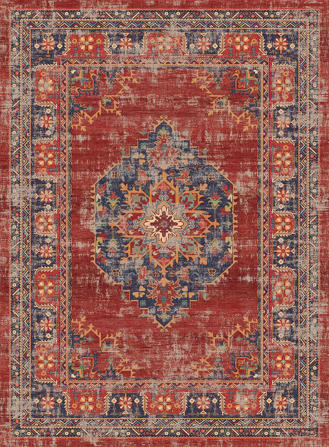 Wilton-teppe - Soussi (rød/multi) (Størrelse: 240 x 340 cm)