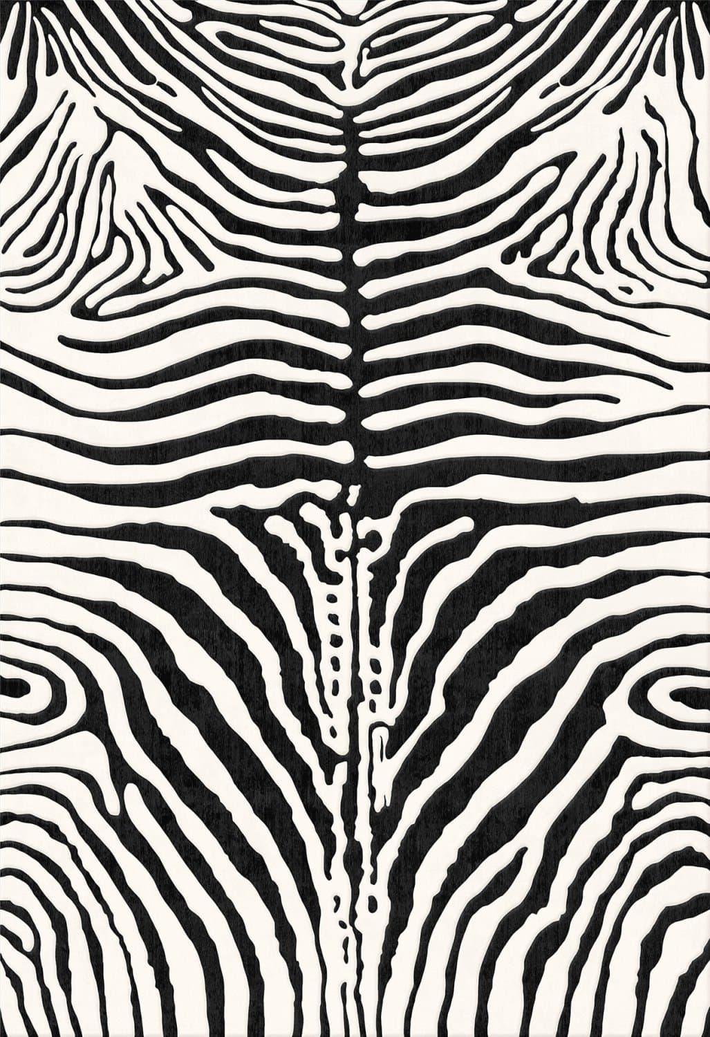 Wilton-teppe - Zebra (svart/hvit) (Størrelse: 240 x 340 cm)