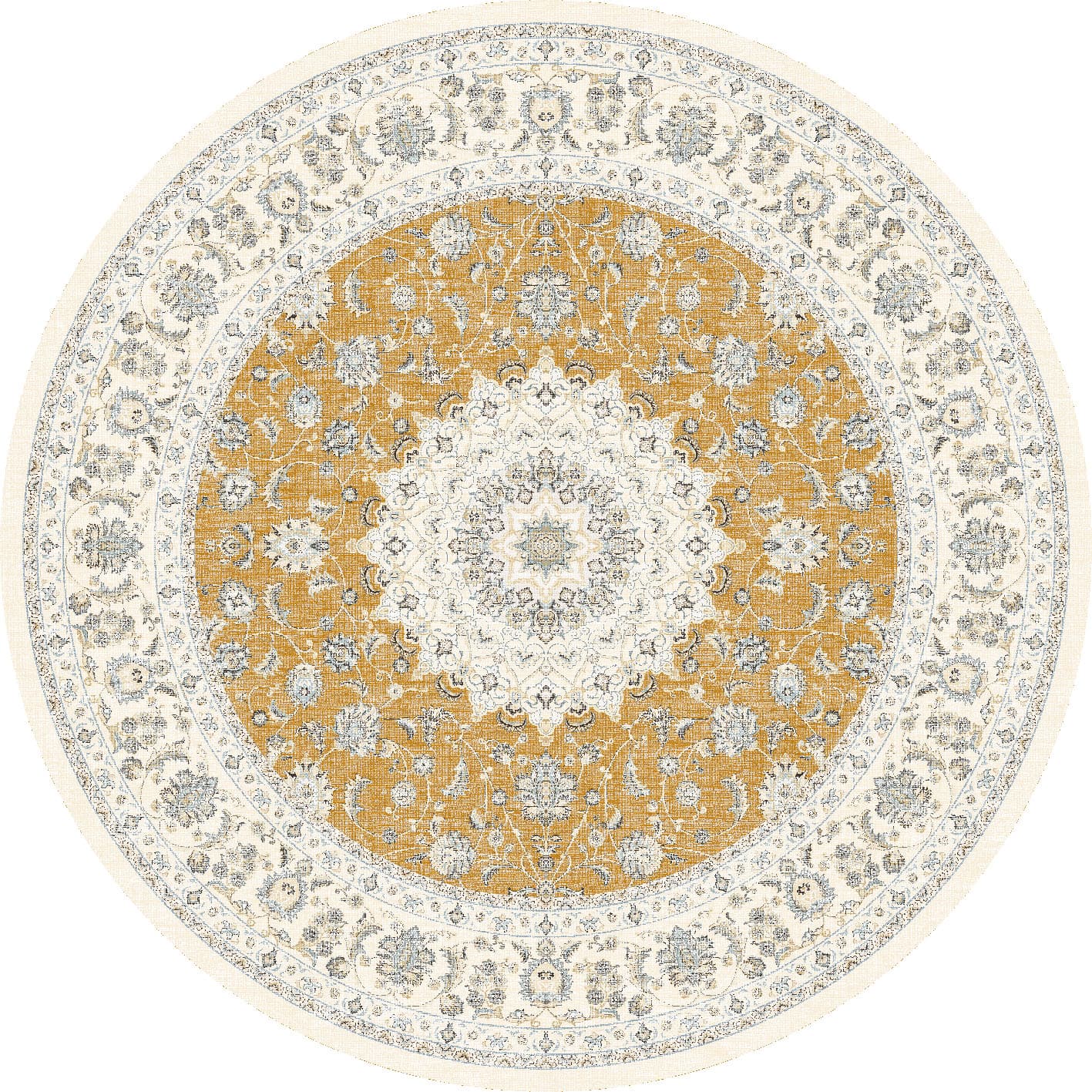 Rundt teppe - Arabella (ochre) (Størrelse: Ø 200 cm)