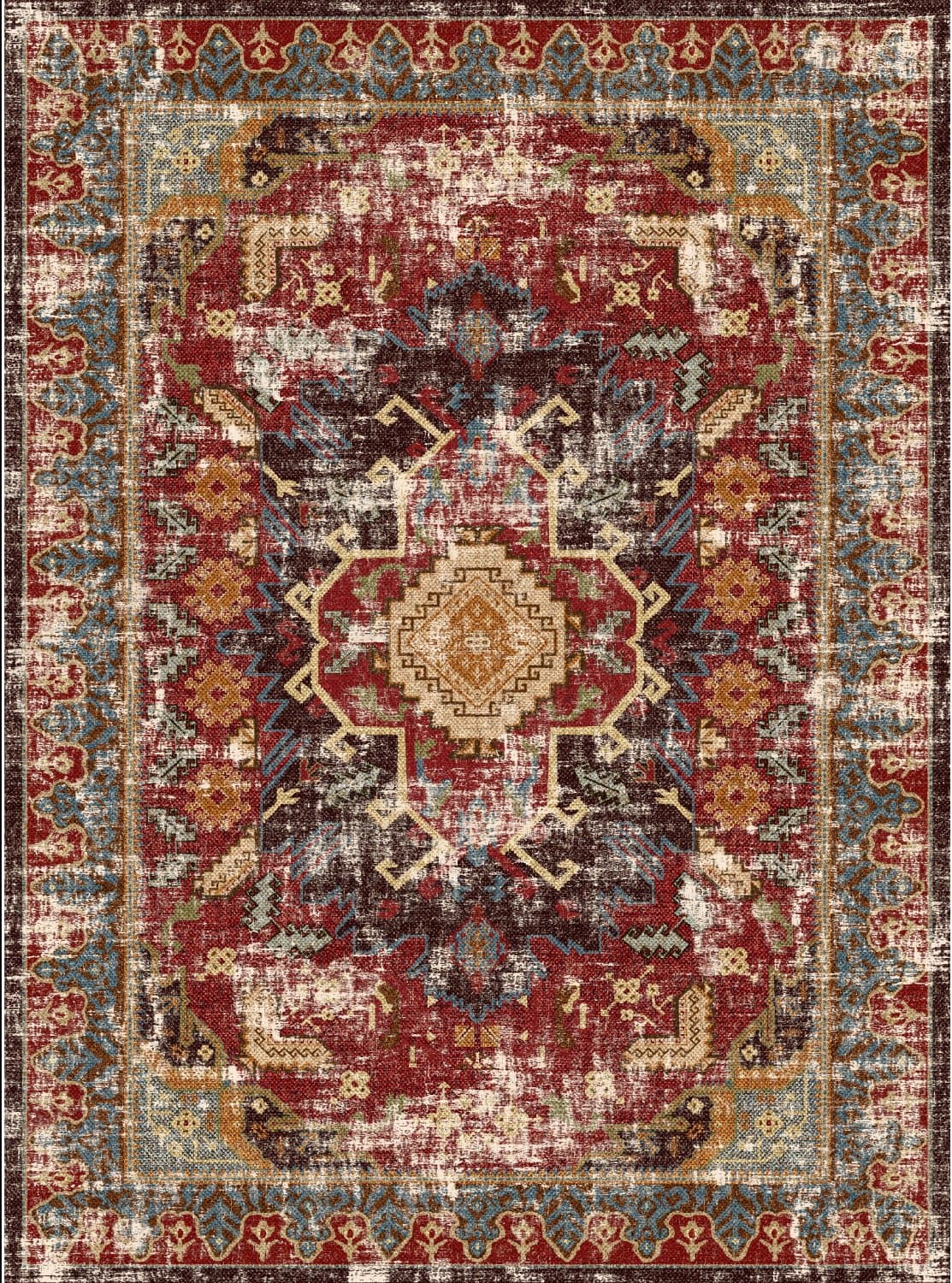 Wilton-teppe - Idri (rød/multi) (Størrelse: 240 x 340 cm)