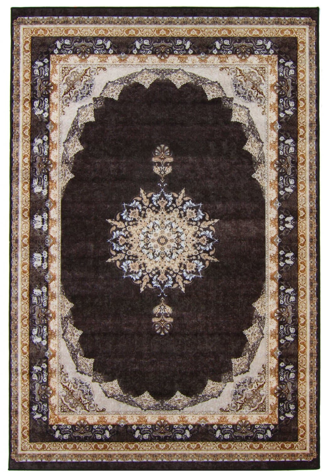 Wilton-teppe - Lukla (sort) (Størrelse: 160 x 230 cm)
